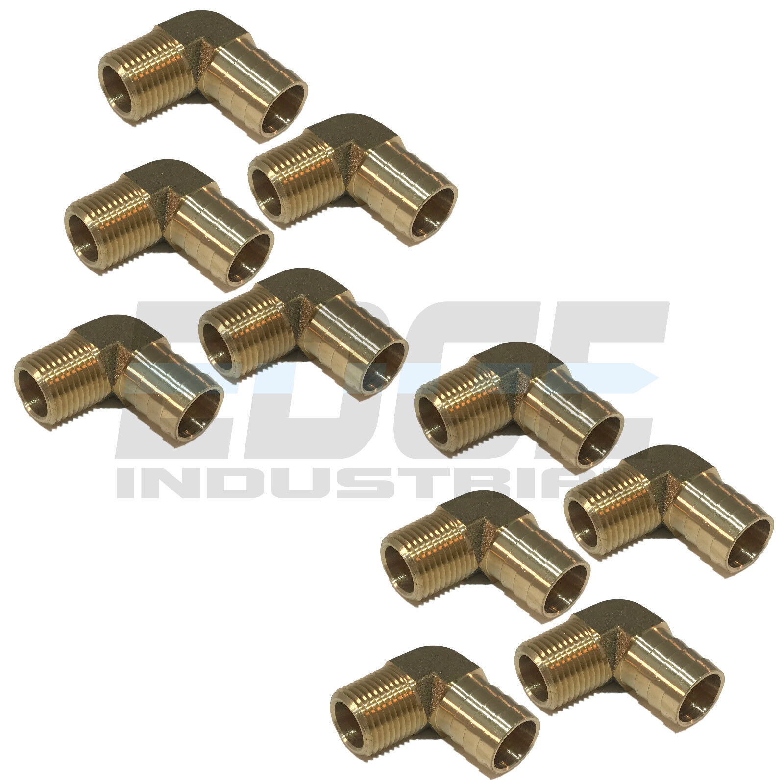 10 PACK) 3/4 HOSE BARB ELBOW X 1/2 MALE NPT Brass Pipe Fitting Gas